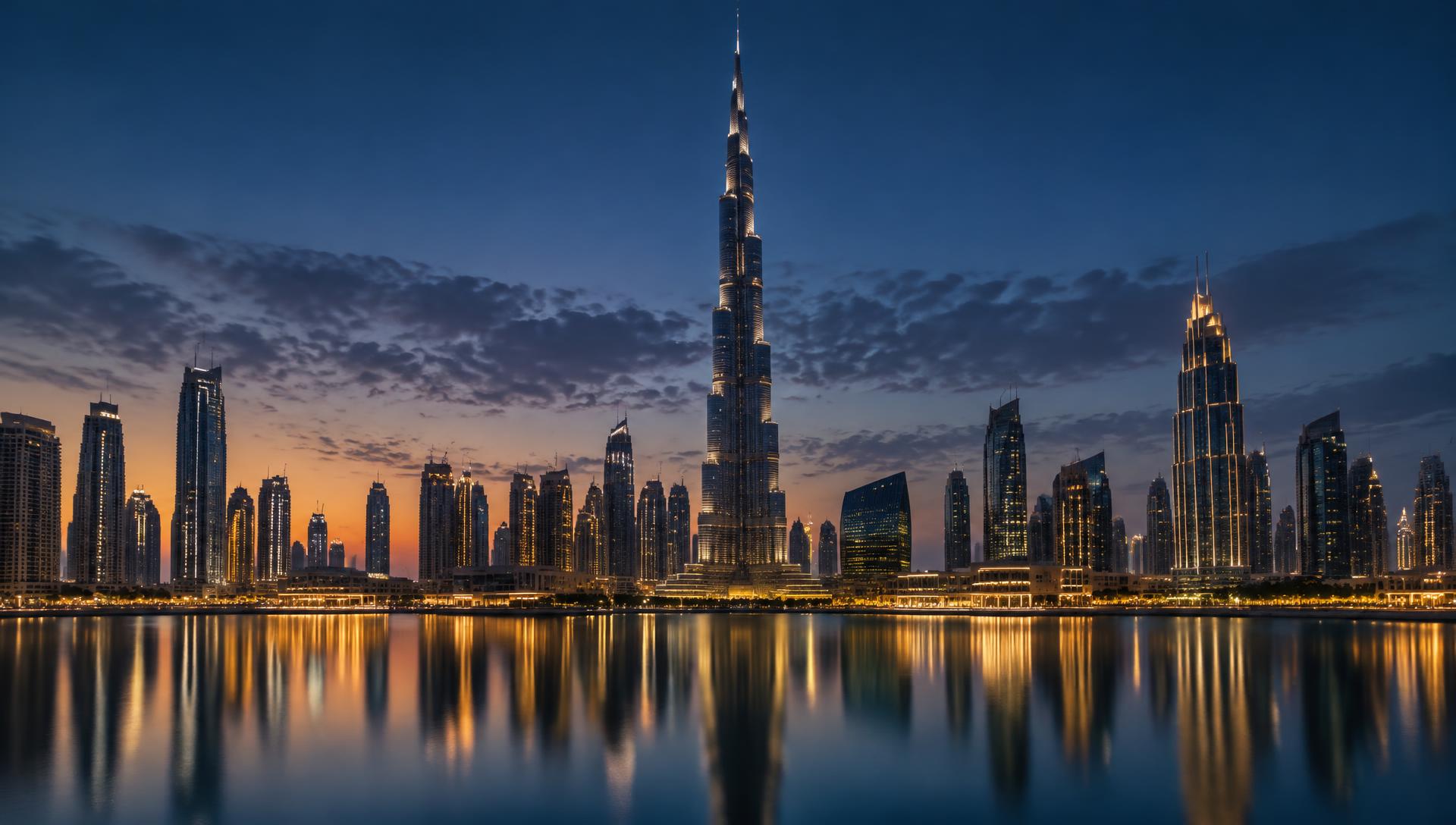 Dubai skyline at dusk